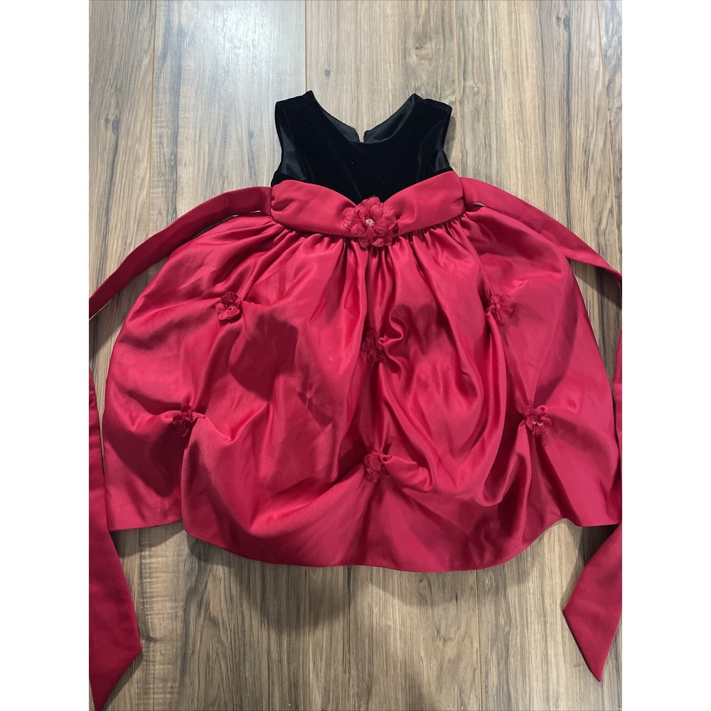 Girls Cinderella Velvet Holiday‎ Dress Fit And Flare Red And Black Size 2T